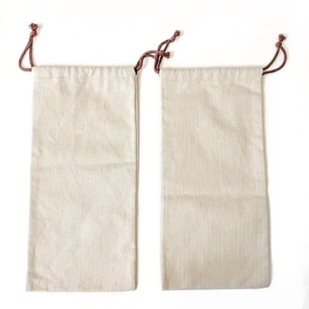 HERMÈS Set of 2 Shoe Dust Bags Drawstring NEW - Picture 3 of 6